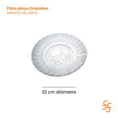 Plato Playo Vidrio Orquídea Durax Bulto Cerrado X24 - comprar online