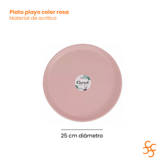 Plato Playo 25 Cm Fusion Color Rosado Carol X6 - comprar online