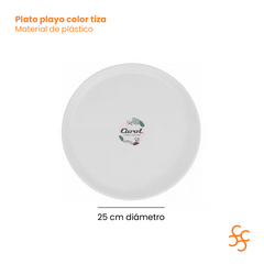 Plato Playo 25 Cm Fusion Color Tiza Carol X6 - comprar online