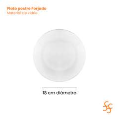 Plato Postre Vidrio Forjado Durax Bulto Cerrado X24 - comprar online