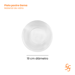 Plato Postre Vidrio Gema Durax Bulto Cerrado X24 - comprar online