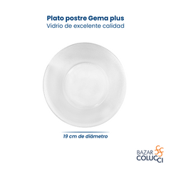 Plato postre Gema Plus vidrio Durax x6 - comprar online