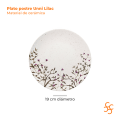 Plato postre 19 cm Unni Lilac decorado Walplo - comprar online