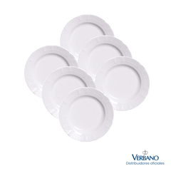 X6 Plato postre porcelana blanca Vanna Verbano - comprar online