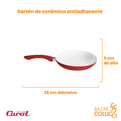 Sartén De Cerámica Antiadherente Con Mango De Silicona 28cm Carol - comprar online