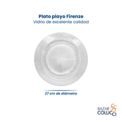 Set X6 Plato Playo Firenze Vidrio Durax en internet