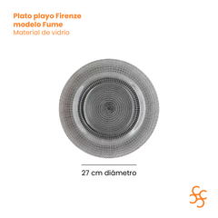 Set X6 Plato Playo Firenze Fume Vidrio Durax - comprar online