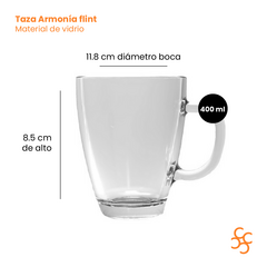 Taza Armonía Vidrio Flint 400 ml Durax Bulto Cerrado X24 - comprar online