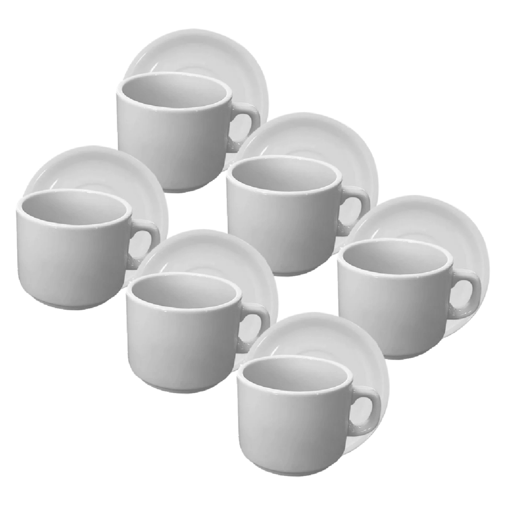 Taza Desayuno Con Plato Coffee Blanco 19 cm