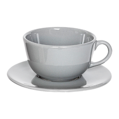 Taza té con plato 200 cc gris Unni Grey Walplo x6 - comprar online