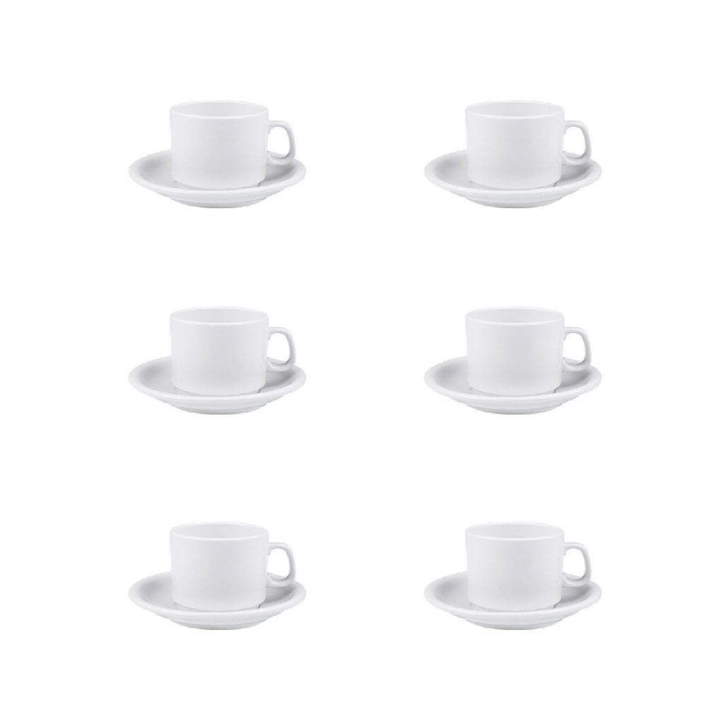 Taza Desayuno Con Plato Coffee Blanco 19 cm