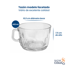 Tazón Facetado 432 ml vidrio Durax x6 - comprar online