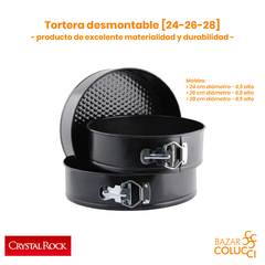 Tortera Desmontable De Teflón Antiadherente Set X3 24 26 28 - comprar online