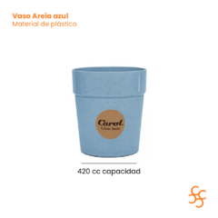 Vaso Plástico Color Azul 420 Ml Carol Areia X24 - comprar online