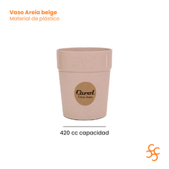 Vaso Plástico Color Beige 420 Ml Carol Areia X6 - comprar online