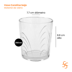 Vaso Coraline Trago Corto 250 Cc Vidrio Durax X24 en internet