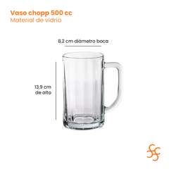 Vaso Chopp Vidrio Durax Santa Fe 500 Cc X12 - comprar online