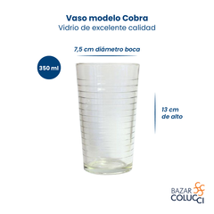 Pack x6 vaso Cobra 350 ml vidrio Durax - comprar online