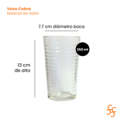 Vaso Vidrio Trago Largo Cobra Durax Bulto Cerrado X24 - comprar online