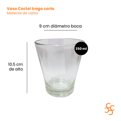 Vaso Vidrio Trago Corto Coctel Durax Bulto Cerrado X24 - comprar online