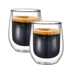 Vaso vidrio doble 200 cc café caja x2 unid. Carol - tienda online