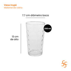 Vaso Vidrio Trago Largo Irupé Durax Bulto Cerrado X24 - comprar online