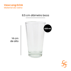 Vaso Vidrio Trago Largo Long Drink Durax Bulto Cerrado X24 - comprar online