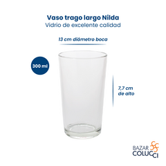 Vaso Nilda trago largo vidrio Durax x6 - comprar online