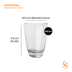 Vaso Vidrio Pampa Durax Bulto Cerrado X24 - comprar online