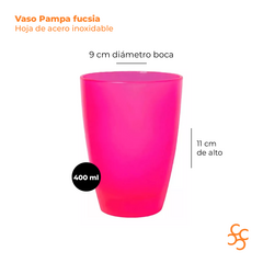 Vaso Vidrio Pampa Flour 400 ml Varios Colores Durax Set x6 en internet