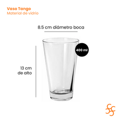 Vaso Vidrio Trago Largo Tango Durax Bulto Cerrado X24 - comprar online