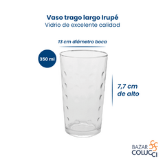 Pack x6 vaso Irupé 350 ml vidrio Durax - comprar online