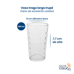 Vaso Irupé trago largo vidrio Durax x6 - comprar online