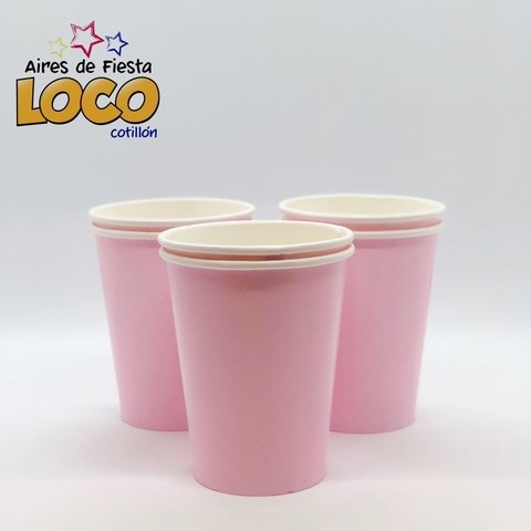 Vaso de polipapel rosa x8