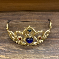 Corona dorada piedra corazón azul - comprar online