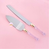 Set de espatula y cuchillo para torta mango acrilico en internet
