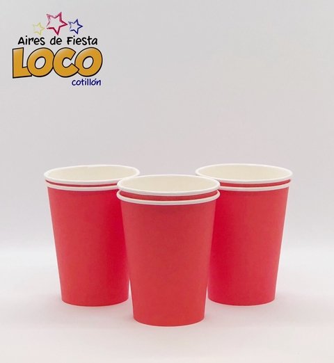 Vaso polipapel rojo x8