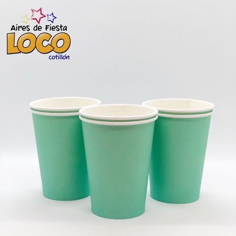 Vaso polipapel verde agua x8