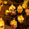 Guirnalda de luces calavera marron