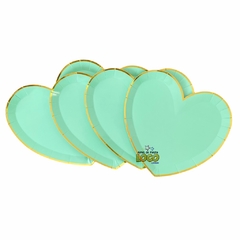 Platos corazón verde x6 - comprar online