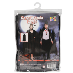 Capa Dracula larga con cuello negra 130cm - comprar online