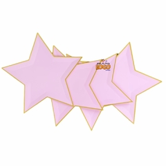 Platos estrella rosa x6