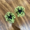 Aplique tul amarillo fluo y araña negra x2