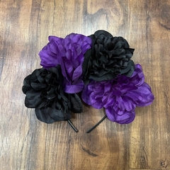 Vincha Frida violeta y negro - comprar online