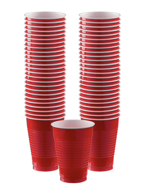 Vasos plastico 1/2 litro rojos x10
