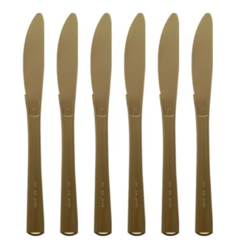 Cuchillos plasticos dorados x10