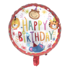 Globo Happy Birthday animales de circo 18´