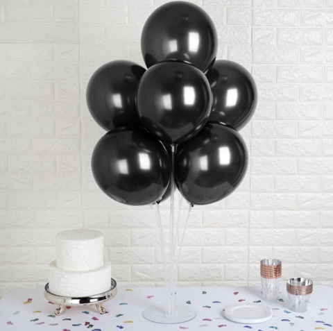 Globos perlados negros 12´x10