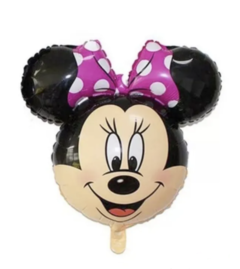 Globo cara Minnie moño fucsia 22"