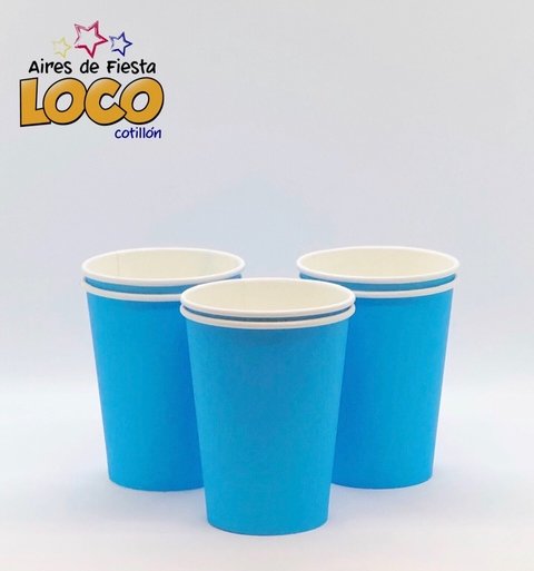 Vaso polipapel azul x8